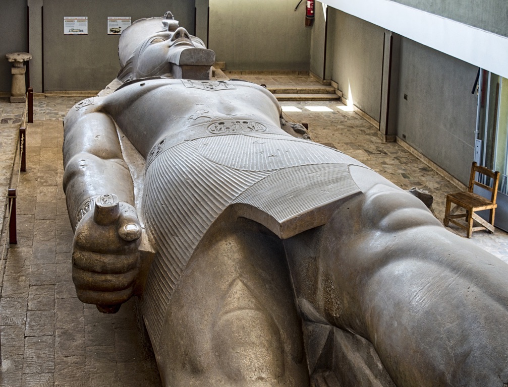 statue of the pharaoh rameses ii from memphis