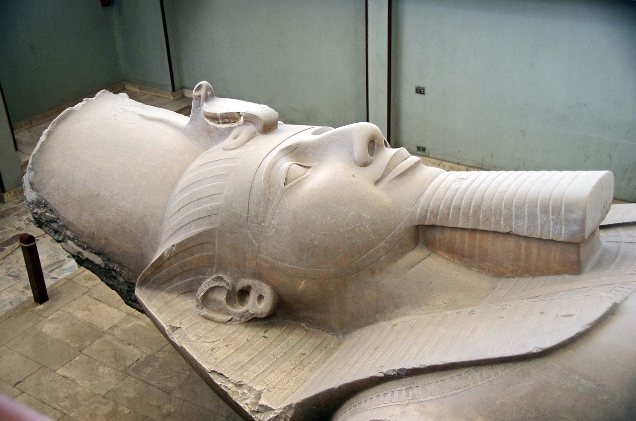 statue of the pharaoh rameses ii from memphis