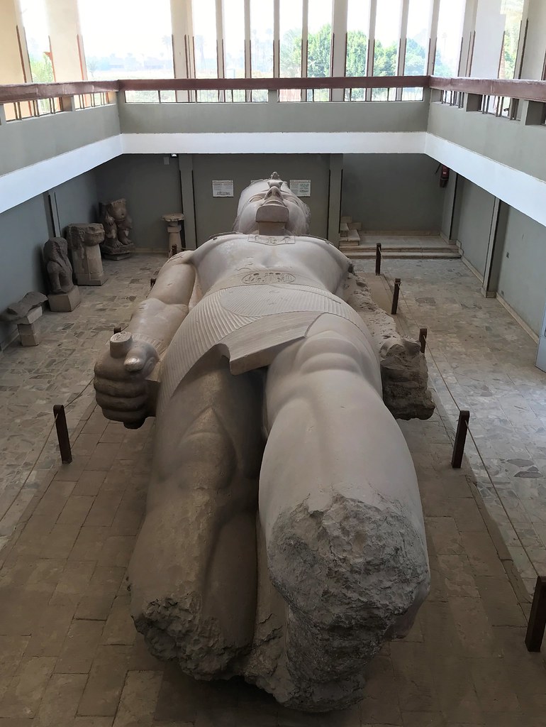 statue of the pharaoh rameses ii from memphis
