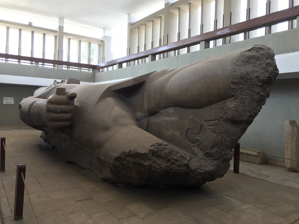 statue of the pharaoh rameses ii from memphis