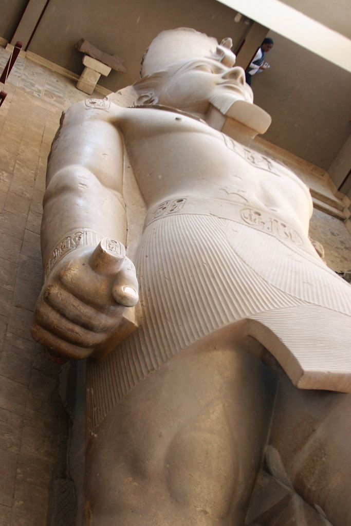 statue of the pharaoh rameses ii from memphis
