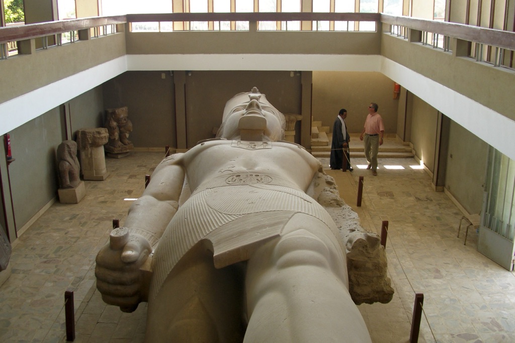 statue of the pharaoh rameses ii from memphis