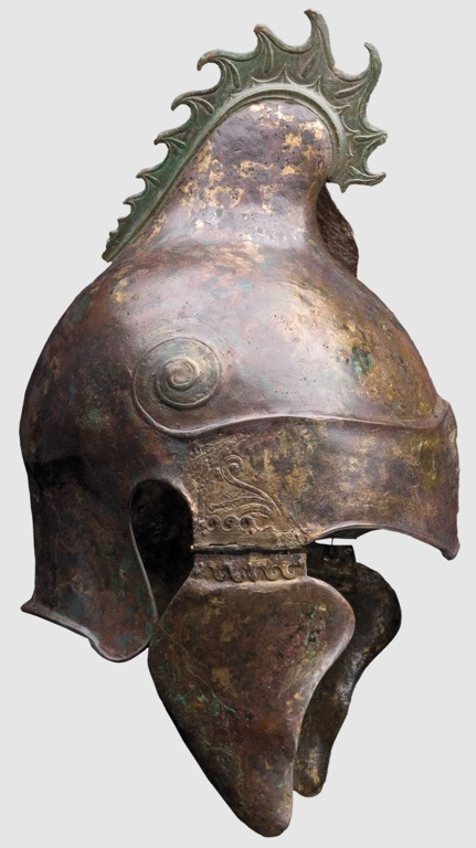 the bronze winged helmet of phrygian chalcidian