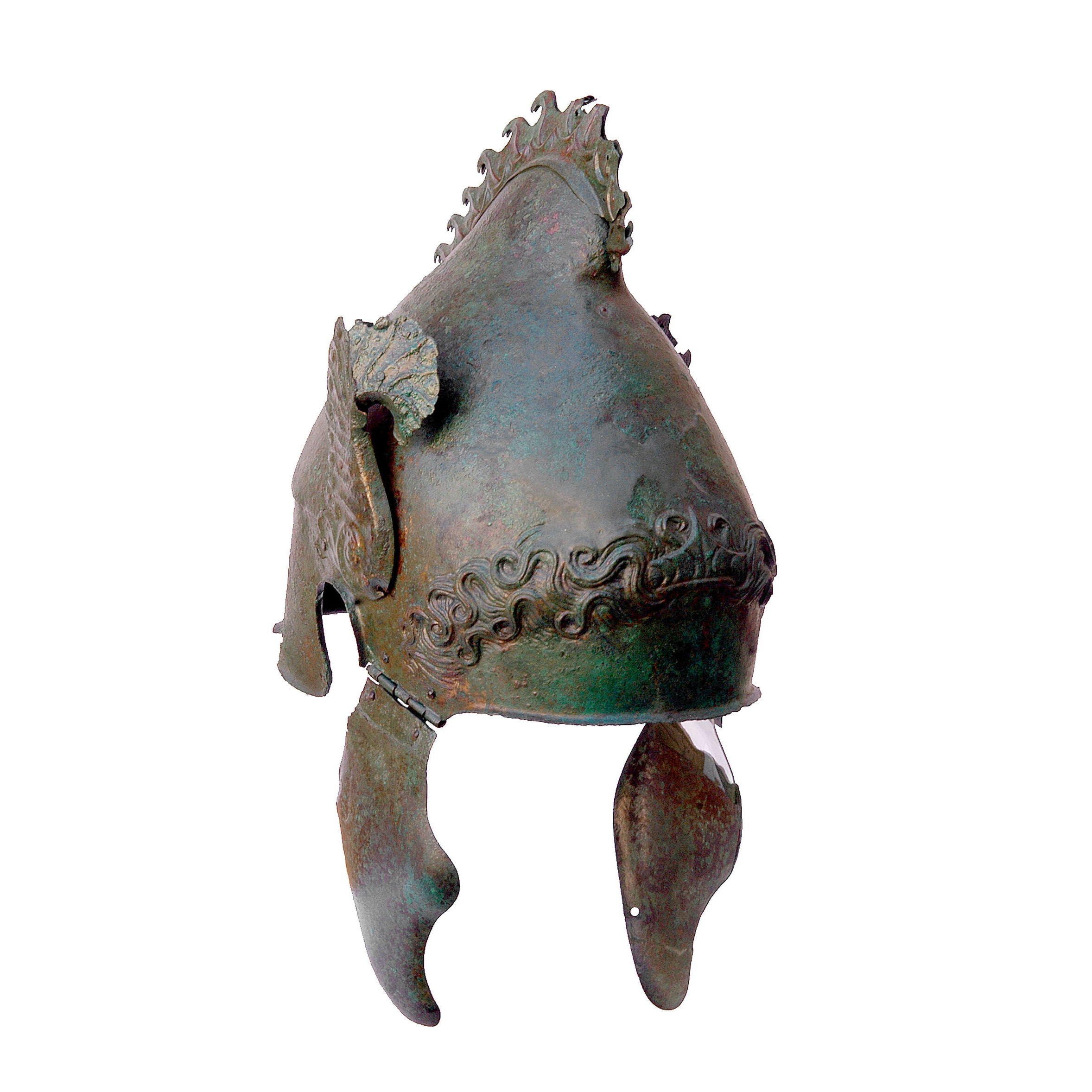 the bronze winged helmet of phrygian chalcidian