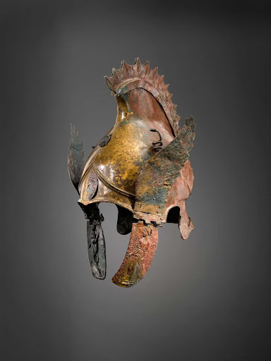 the bronze winged helmet of phrygian chalcidian