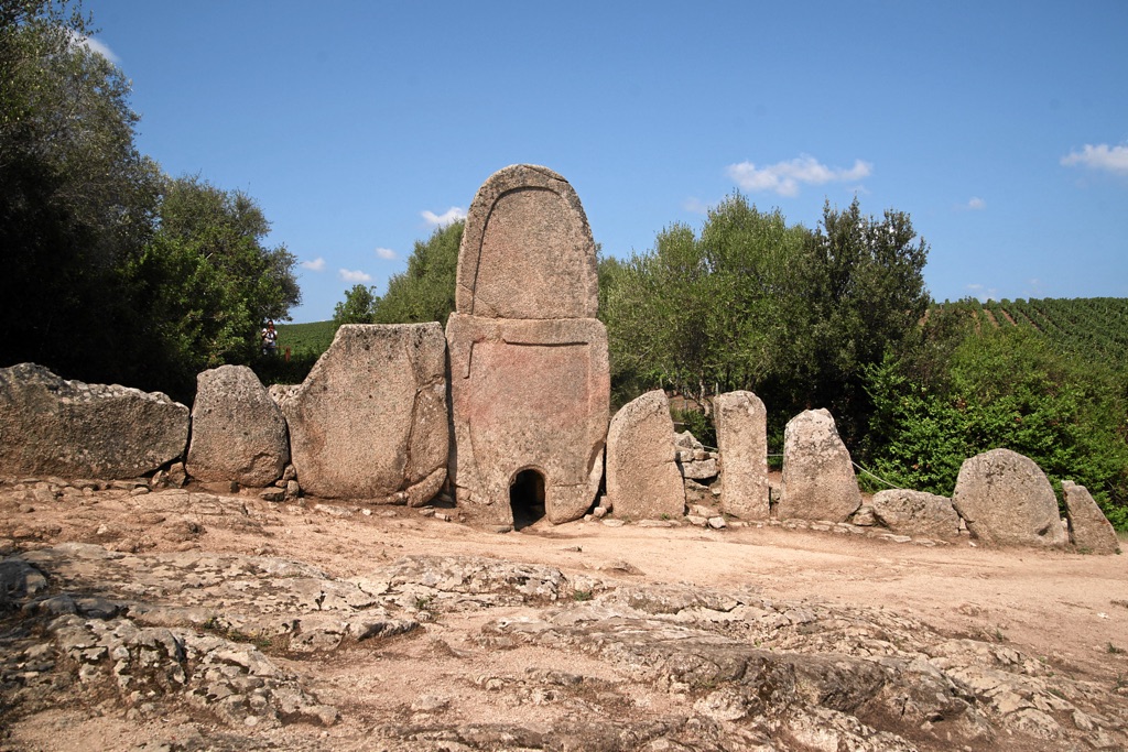the giant's grave at arzachena sardinia (tomba dei giganti)
