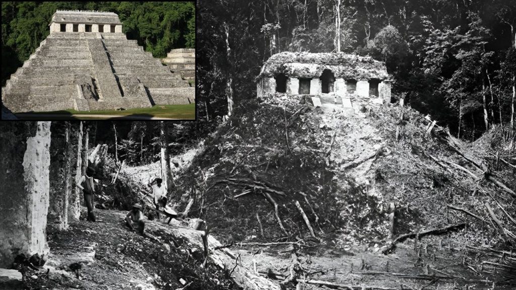 pyramids before and after excavation