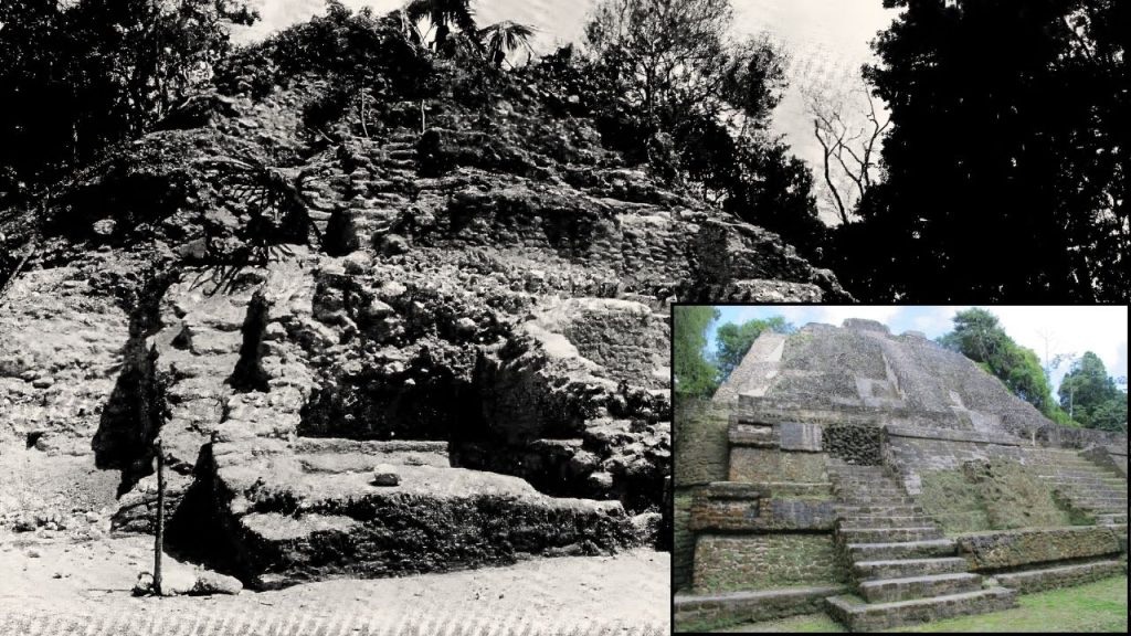 pyramids before and after excavation