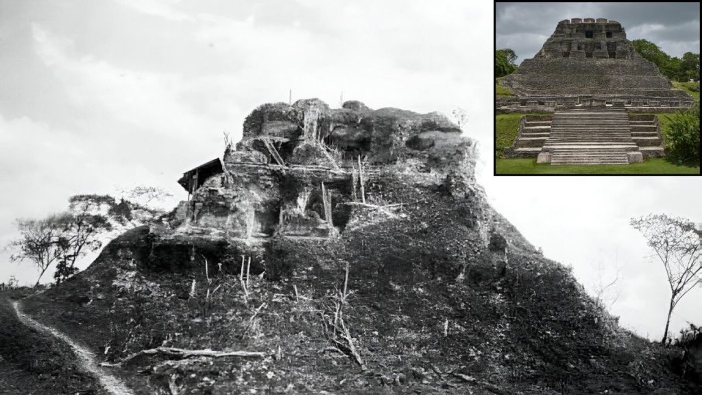 pyramids before and after excavation