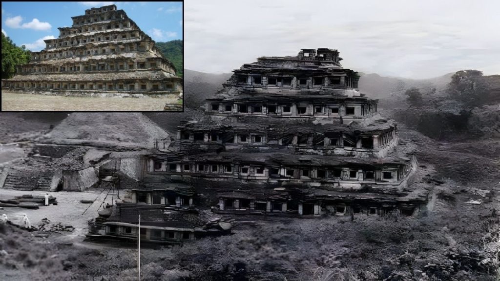 pyramids before and after excavation