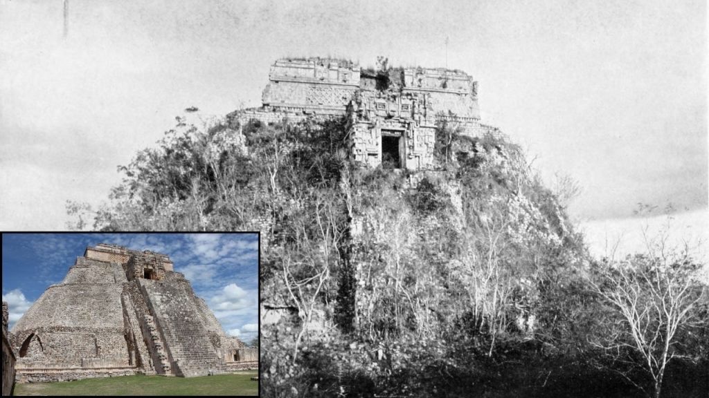 pyramids before and after excavation