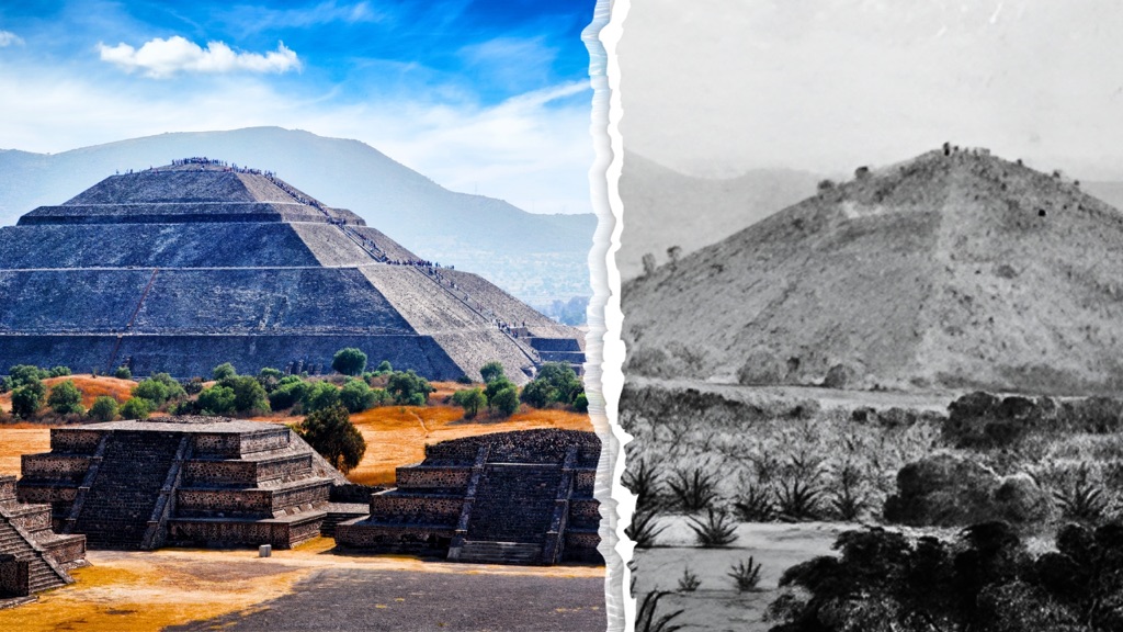 Pyramids Before and After Excavation | The Brain Chamber