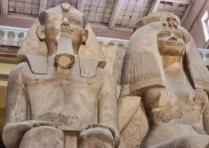 Colossal statue of Amenhotep III and Tiye