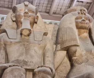 Colossal statue of Amenhotep III and Tiye 3