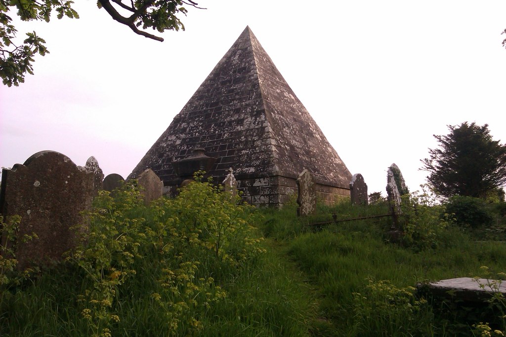 The Howard family pyramid mausoleum in Old Kilbride Cemetery, Arklow, County Wicklow, Ireland, an Egyptian Revival pyramid tomb.