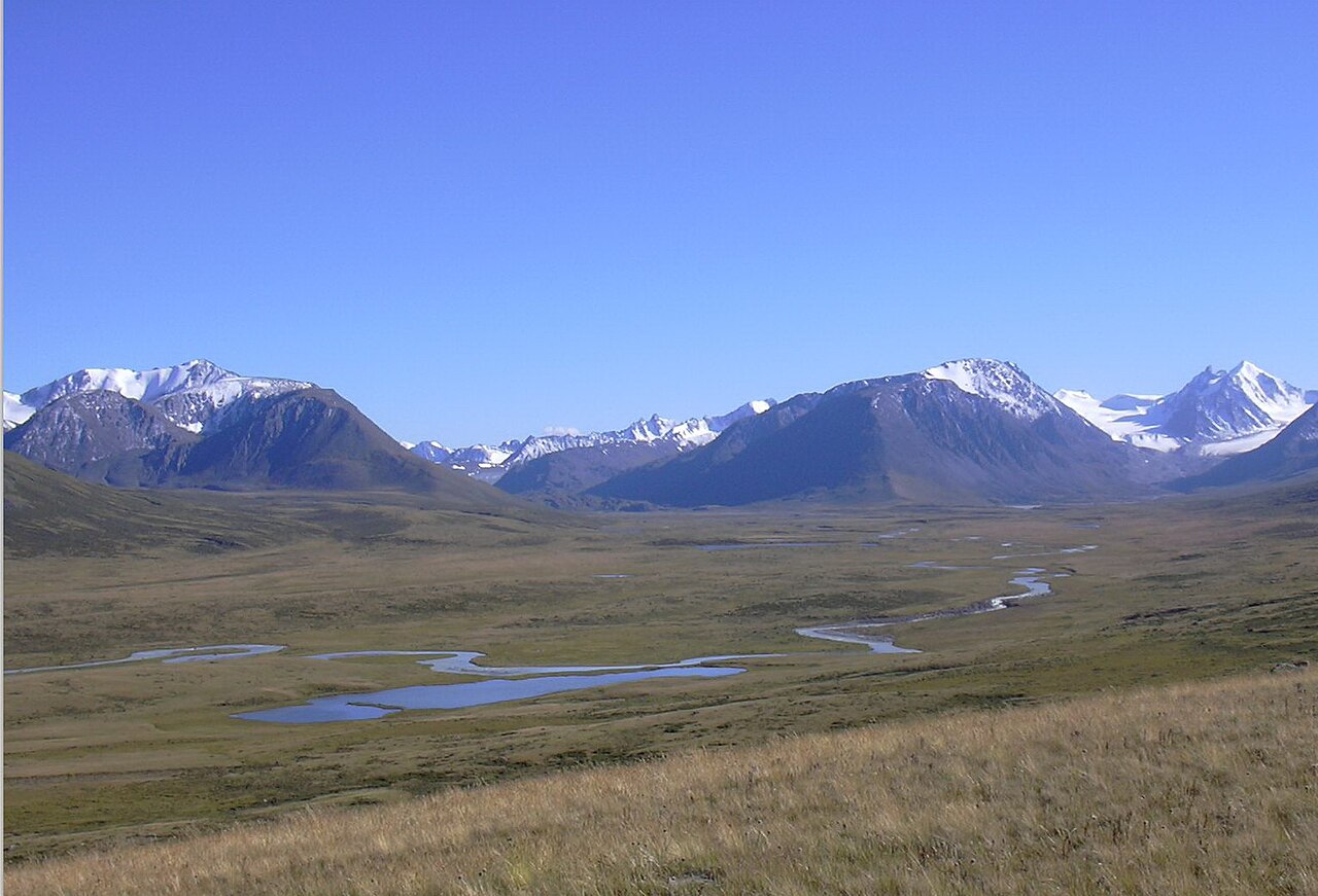 The Ukok Plateau at Ak-Alakha in the Altai Mountains, site of frozen Pazyryk kurgan burials