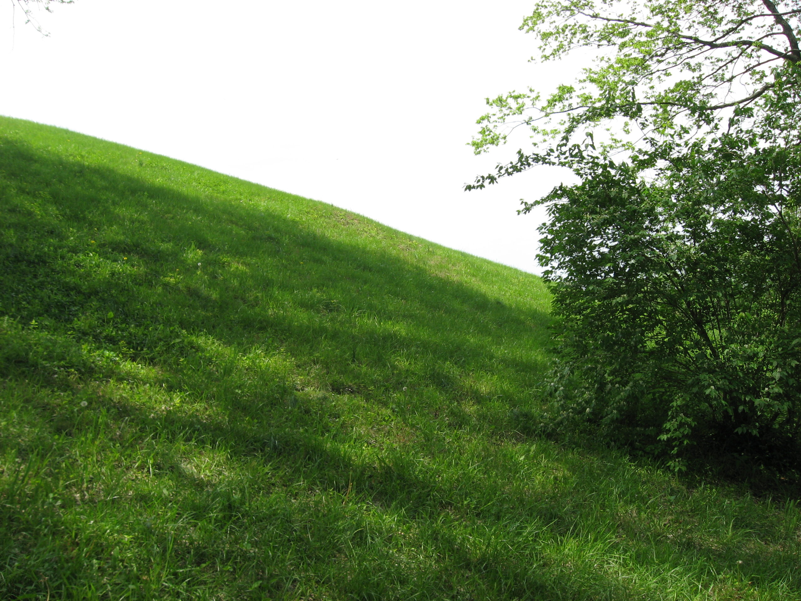 The steep northern side of Pyramid Mound, a loess hill in Knox County, Indiana