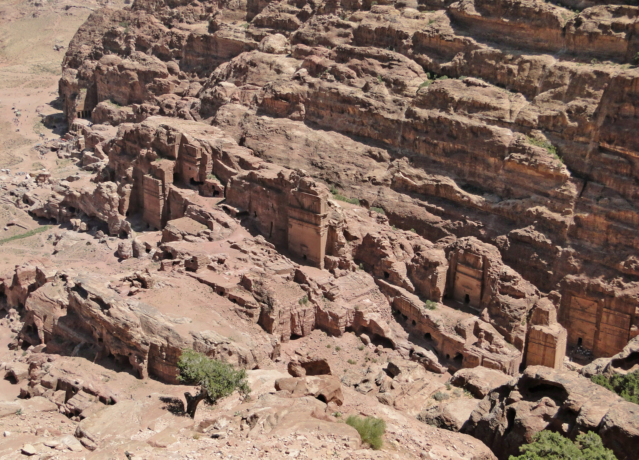 Hegra-type facade of the Tomb of Unayshu carved into rock at Petra
