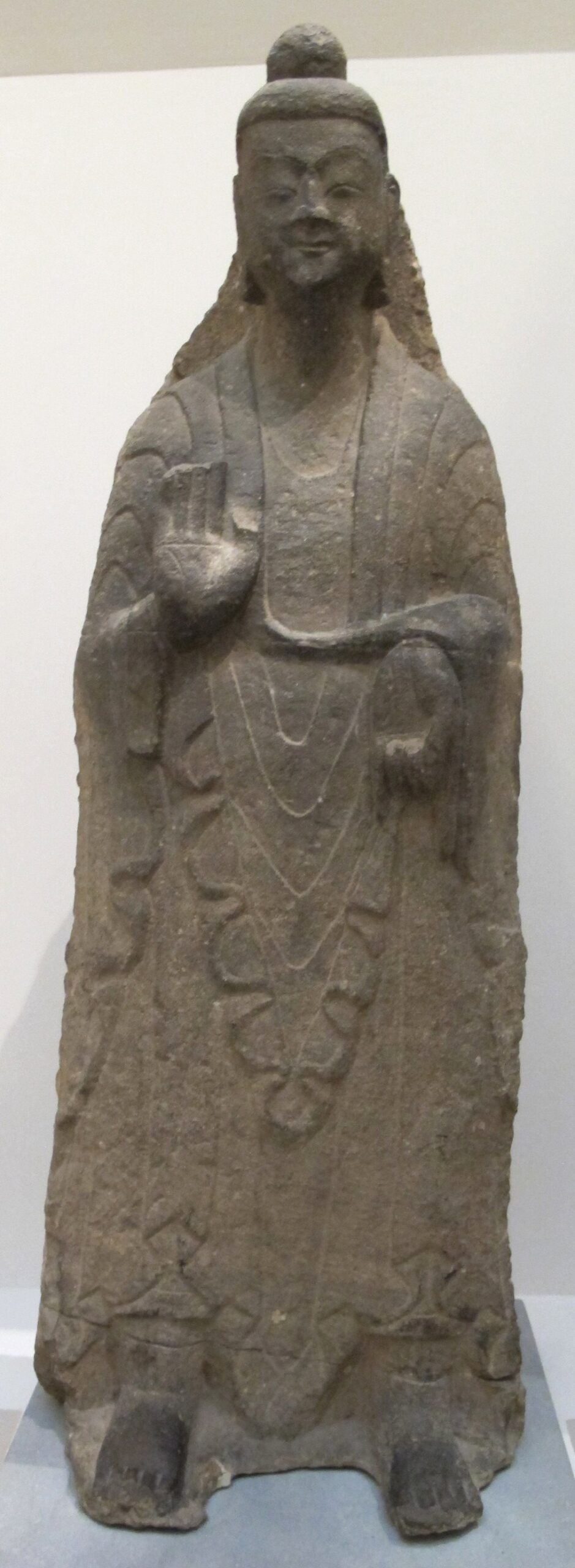 A Northern Wei standing Buddha in the Yungang style, dated about 490 to 505 AD