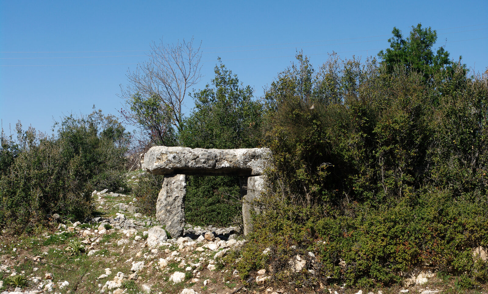 Carved stone doorway of the Cambazlı Church marked with a cross, Silifke district, Mersin