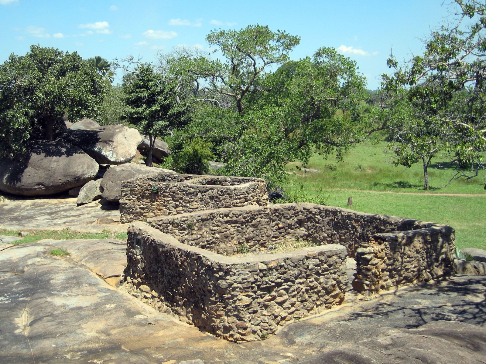 Stone walls and rock outcrop at Fort Patiko, Baker’s Fort, near Gulu in northern Uganda