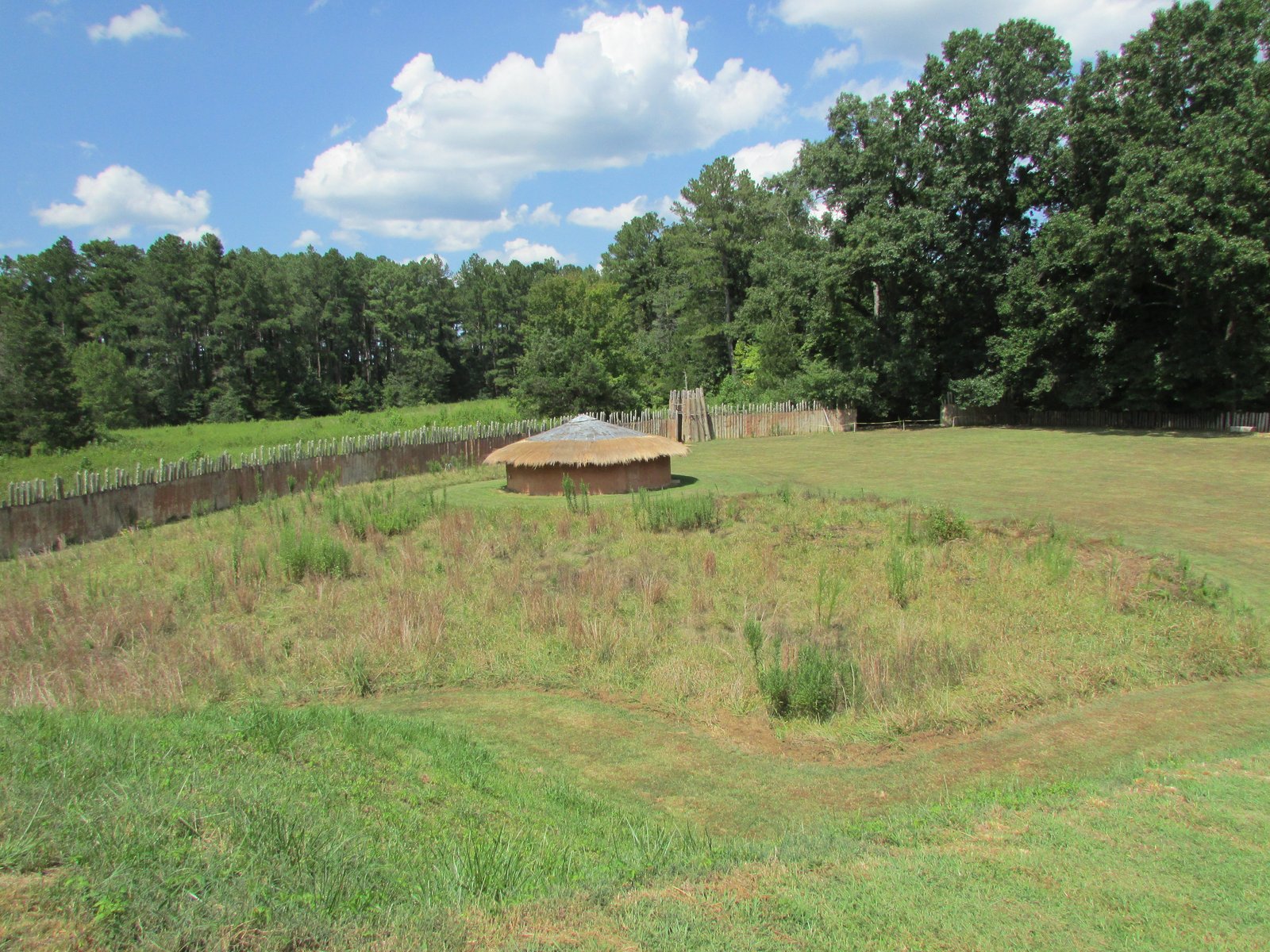 Reconstructed Pee Dee mortuary or burial house at Town Creek Indian Mound
