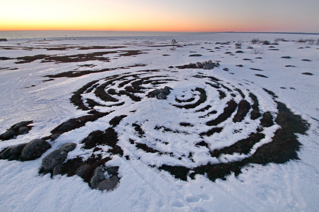 Stone labyrinths of Bolshoi Zayatsky Island 4